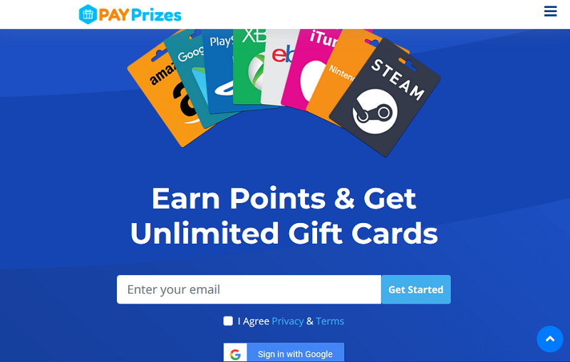 Pay Prizes to Get Free Amzon Steam Google Xbox Gift Cards